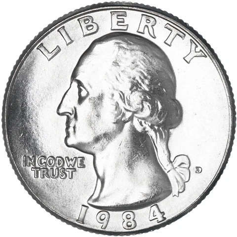1984 D Washington Quarter BU US Coin Cover
