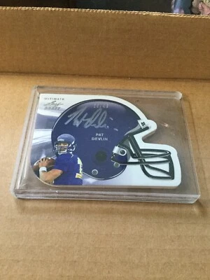 2011 Leaf Ultimate Draft Helmet Die Cuts Gold #HPD1 Pat Devlin Autograph /49 - Image 1 of 2