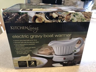 Kitchen Living Barco Eléctrico Gravy y Calentador 16 OZ Blanco Cable Desmontable Nuevo Foto 1 de 4