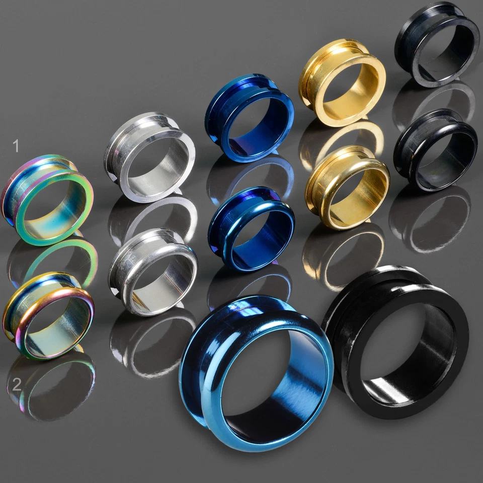 3-30mm Flesh Tunnel Plug Acciaio a Vite Piercing Orecchio Inox Z153 - Immagine 1 di 1