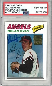 Nolan Ryan Signed 1998 Topps 1977 Reprint Card #10 PSA 84752350 GEM MINT 10 AUTO - Picture 1 of 1