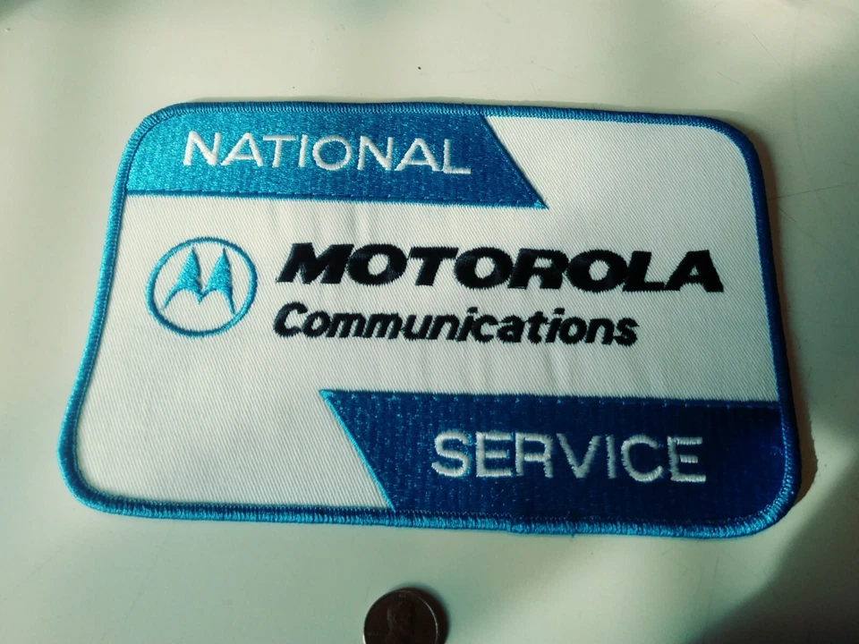 NEW RARE OEM NATIONAL MOTOROLA COMMUNICATIONS SERVICE PATCH 5" X 8" Beautiful