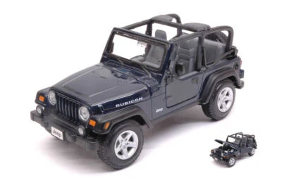 MODELLINO AUTO STATICO DIECAST MAISTO JEEP WRANGLER RUBICON 1997 BLU SCALA 1:27 - Immagine 1 di 2