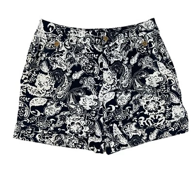 Lauren Ralph Lauren 女式佩斯利图案中长袖口短裤 8 码 — 第 1/4 张图片