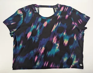 Rise By LulaRoe Women Top Small Purple Blue Poly Blend Wrap Back Short Sleeve - Picture 1 of 8