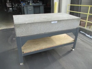USED Rahn 30"x60"x10" Granite Surface Plate with Heavy Duty Steel Leveling Stand - Picture 1 of 12
