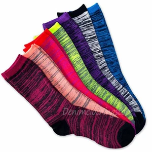 6 Pairs Women Crew Socks Marble Striped Multi-Colored Stretchy Novelty Men Girl - Picture 1 of 2