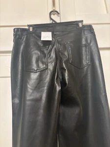 Women Black Faux Leather Pants and Skirt both XL - Picture 1 of 7