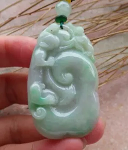 Certified Green Burma Natural A Jade jadeite Pendant Dragon Pi Xiu 风水貔貅 578848 - Picture 1 of 10