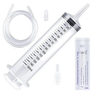 Kunststoffspritze 150ml mit Schlauch, Labor, Industrie, Applikator, wiederver... - Bild 1 von 1