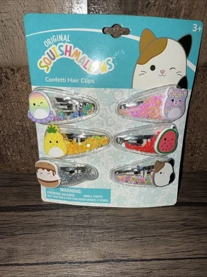 Pinzas para el cabello originales de confeti Squishmallow nuevas en paquete Foto 1 de 4