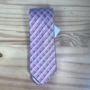 Calvin Klein Seidenkrawatte schimmernd rosa und silber Neu mit Etikett - Bild 1 von 7