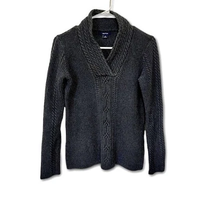 NAUTICA cable knit V-NECK SWEATER Size M fisherman Cotton - Image 1 of 4