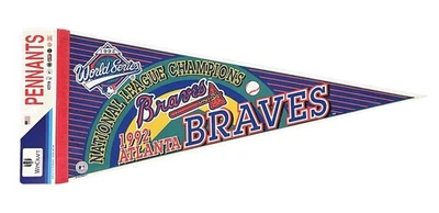 Vintage 1992 World Series Atlanta Braves National Lg Champs 29" Pennant NWT - Image 1 of 3