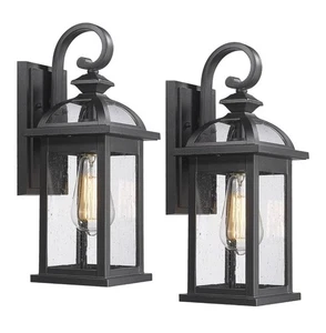 Darkaway Outdoor Lights Fixtures Wall Mount, Outdoor Wall Sconce, Seeded Glass - Picture 1 of 8