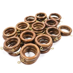 LOTE DE 50 anillos de cortina de madera herrajes para cortinas cortina de madera marrón con ojales - Imagen 1 de 4