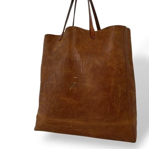 Henry Cuir × Barneys New York Tote Bag Large Leather A4 Large Capacity Brown - Picture 1 of 10