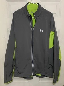 Under Armour Mens Jacket ~ Size XL ~ Gray/Neon Green Coldgear - Picture 1 of 4