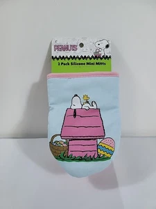 Peanuts New 2025 Snoopy & Woodstock Easter Mini Oven Mitts 2 Pk - Picture 1 of 11
