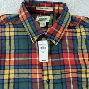L.L. Bean Scotch Plaid Flannel Shirt Mens Medium Button Down Buchanan Tartan - Picture 1 of 9