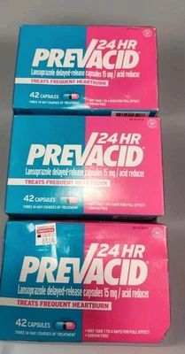 *LEER* 126 Ct - 3X Reductor de Ácido Prevacid 24 Horas 15 mg 42 Cápsulas ea EX 11/2025 Foto 1 de 3