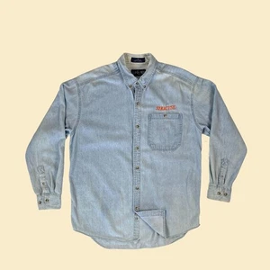 Vintage Syracuse Chambray Hemd, 90er Jahre Gr. M Syracuse University Button Down - Bild 1 von 10