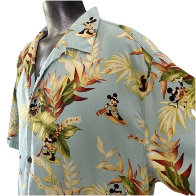 Disney Parks Aloha Mickey Camp Hawaiian Tommy Bahama Shirt Mens 3XL Silk - Image 1 of 4