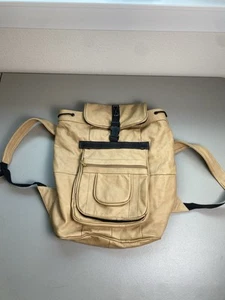 Camel Colored Large Leather Backpack Made In Mexico Mochila Escolar - Picture 1 of 9