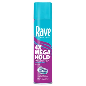Scented Aerosol Hairspray by Rave - 4X Mega Hair Spray for Heat Protection, Volu - Picture 1 of 12