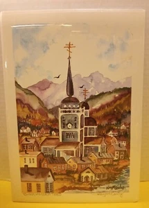 SITKA ALASKA 1885 WATER COLOR PRINT BY KAY MCCARTY SIGN 7"×10" - Picture 1 of 12