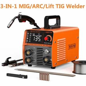 135A Fülldraht Schweißgerät Ohne Gas 230V 3-IN-1 MIG/ARC/Lift WIG Gaslos MIG135 - Bild 1 von 7