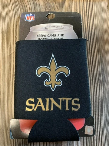 Brand New New Orleans Saints Premium Black Beer/Soda Can/Bottle Koozie Cooler Cover
