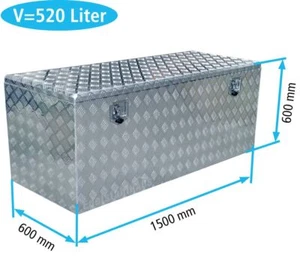 Truckbox P521 - Pritschenkasten, Werkzeugbox, Transportkiste, Alubox 520 L - Bild 1 von 9