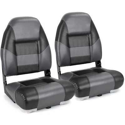 NORTHCAPTAIN Charcoal/Black High Back Folding Boat Seat, 2 Seats - Image 1 of 4