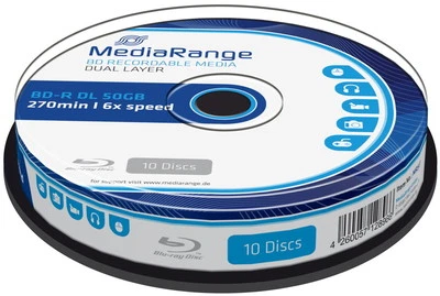 20 Mediarange Rohlinge Blu-ray BD-R Dual Layer 50GB 6x Spindel - Bild 1 von 2