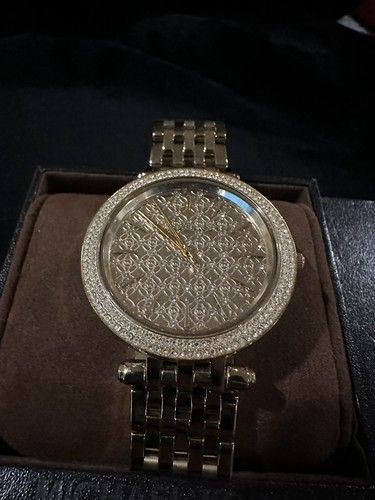 OROLOGIO DA POLSO MICHAEL KORS 38 mm COLOR ORO STRASS CON SCATOLA E COA