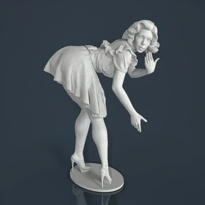 Unpainted resin figurine Woman girl dressed nude Housewife maid 1/18 1/24 1/32 - Picture 1 of 17