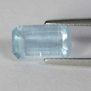 2.92Cts Fine Natural Unheated Blue Color Aquamarine Emerald Cut Loose Gem - Picture 1 of 4