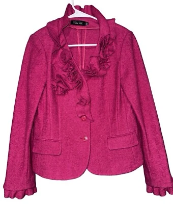 Chaqueta Blazer Rickie Freeman Teri Jon Lana Hervida Mujer’s 8 Rosa Detalle Flor Foto 1 de 4