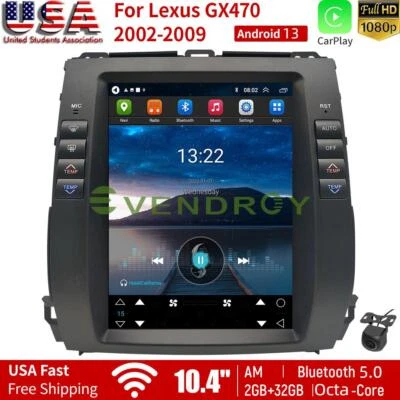 Radio de navegación GPS multimedia para automóvil estilo Tesla de 10,4" para Lexus GX470 2002-2009 Foto 1 de 4