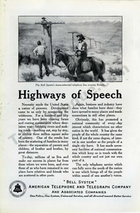 1923 AT&T Bell System Anderson Art Great PRINT AD Over 100 years old (3286) - Picture 1 of 1