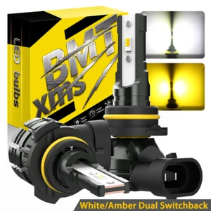 2PCS Switchback Dual Color 9145 H10 9140 LED Fog Light Bulbs 60W 12000LM - Picture 1 of 11