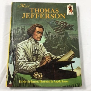 VINTAGE 1967 HARDCOVER MEET THOMAS JEFFERSON BY MARVIN BARRETT STEP-UP BOOKS - Foto 1 di 6