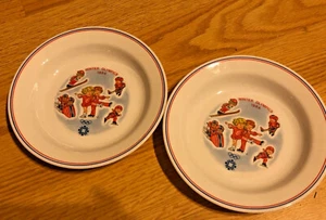 Corelle 2 Campbell's flacher Rand Suppenschüssel Kinder SARAJEVO Olympische Winterspiele 1984 EUC - Bild 1 von 2