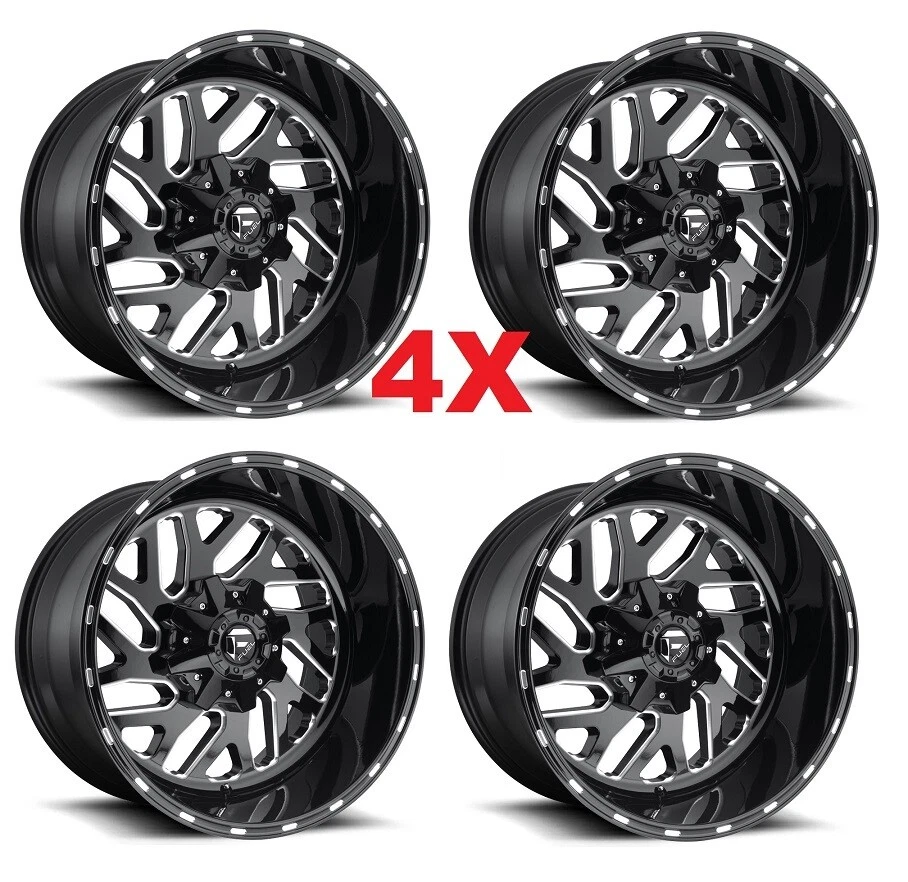 20 FUEL TRITON D581 WHEELS RIMS GLOSS BLACK MILLED DEEP LIP XD TIS FITS FORD - Изображение 1 из 4