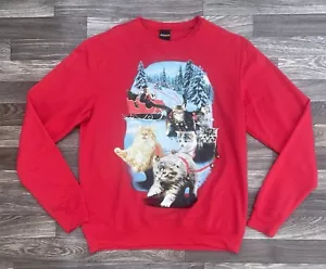 Fifth Sun Navidad Vacaciones Mujer Sudadera Grande Gatos y Campanas Fea Navidad - Imagen 1 de 11