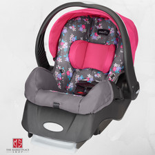 evenflo car seat pink and black