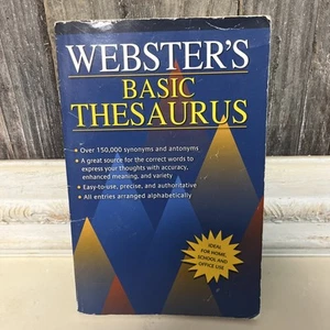 WEBSTER'S BASIC THESAURUS Minerva Paperback - Picture 1 of 3