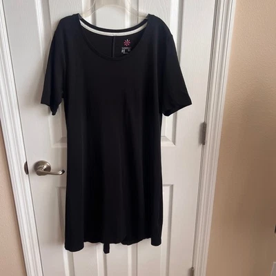 Isaac Mizrahi Live! Черный короткий рукав вязаное платье Pima хлопок женщин размер MP - Изображение 1 из 4