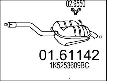 Silencieux final 01.61142 MTS pour VW GOLF V Variant GOLF VI Variant JETTA III - Photo 1/4